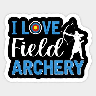 I Love Archery Filed Sticker